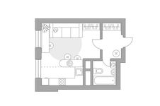 Планировка квартиры студии, 26,34 м2