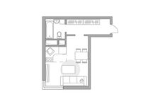 Планировка квартиры студии, 25,48 м2