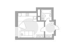 Планировка квартиры студии, 26,28 м2