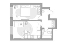 Планировка 2-комнатной квартиры, 39,48 м2