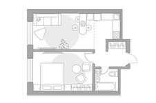 Планировка 2-комнатной квартиры, 35,49 м2