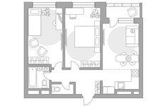 Планировка 3-комнатной квартиры, 56,48 м2