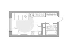 Планировка квартиры студии, 24,4 м2