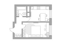 Планировка 1-комнатной квартиры, 32,8 м2