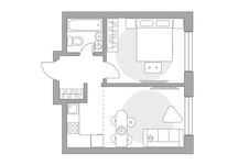 Планировка 2-комнатной квартиры, 35,48 м2