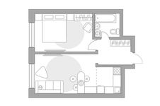Планировка 2-комнатной квартиры, 36,94 м2