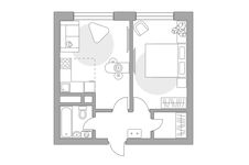 Планировка 2-комнатной квартиры, 39,4 м2