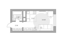Планировка квартиры студии, 24 м2