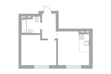 Планировка 2-комнатной квартиры, 34,32 м2