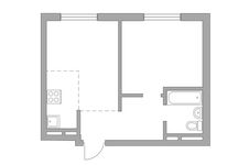 Планировка 2-комнатной квартиры, 40,79 м2