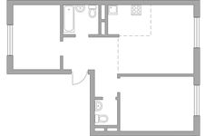 Планировка 3-комнатной квартиры, 57,81 м2