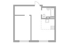 Планировка 2-комнатной квартиры, 39,43 м2