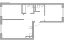 Планировка 3-комнатной квартиры, 52,08 м2