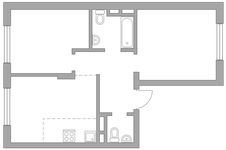 Планировка 3-комнатной квартиры, 51,76 м2