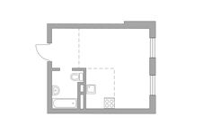 Планировка квартиры студии, 27,21 м2