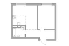 Планировка 2-комнатной квартиры, 39,05 м2