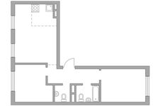 Планировка 3-комнатной квартиры, 54,46 м2