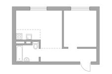Планировка 2-комнатной квартиры, 34,82 м2