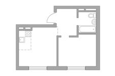 Планировка 2-комнатной квартиры, 34,88 м2