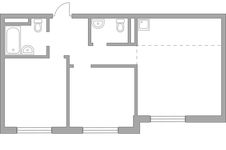 Планировка 3-комнатной квартиры, 57,49 м2