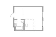Планировка квартиры студии, 27,88 м2