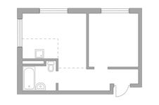 Планировка 2-комнатной квартиры, 34,86 м2