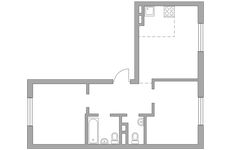 Планировка 3-комнатной квартиры, 57,36 м2
