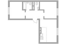 Планировка 3-комнатной квартиры, 57,31 м2