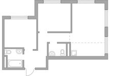 Планировка 3-комнатной квартиры, 53,72 м2