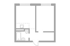 Планировка 2-комнатной квартиры, 35,32 м2
