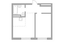 Планировка 2-комнатной квартиры, 38,07 м2