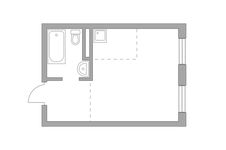 Планировка квартиры студии, 23,63 м2