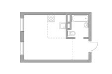 Планировка квартиры студии, 24,53 м2