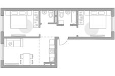 Планировка 3-комнатной квартиры, 52,09 м2