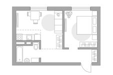 Планировка 2-комнатной квартиры, 34,82 м2