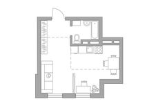 Планировка квартиры студии, 30,78 м2