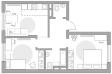 Планировка 3-комнатной квартиры, 51,78 м2