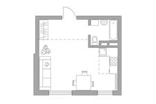 Планировка квартиры студии, 32,35 м2