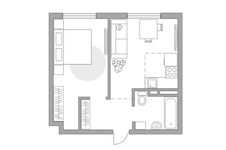 Планировка 2-комнатной квартиры, 35,44 м2