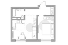 Планировка 2-комнатной квартиры, 39,1 м2