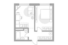 Планировка 2-комнатной квартиры, 35,32 м2