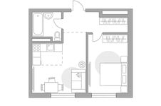 Планировка 2-комнатной квартиры, 37,86 м2