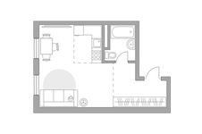 Планировка квартиры студии, 31,25 м2