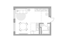 Планировка квартиры студии, 32,82 м2