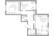Планировка 3-комнатной квартиры, 68,18 м2