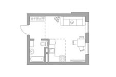 Планировка квартиры студии, 27,21 м2