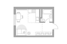 Планировка квартиры студии, 24,03 м2