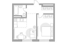 Планировка 2-комнатной квартиры, 38,07 м2