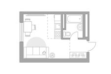 Планировка квартиры студии, 22,41 м2