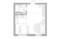 Планировка квартиры студии, 33,94 м2